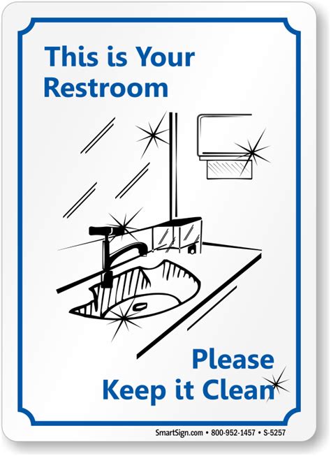 Keep Bathroom Clean Signs