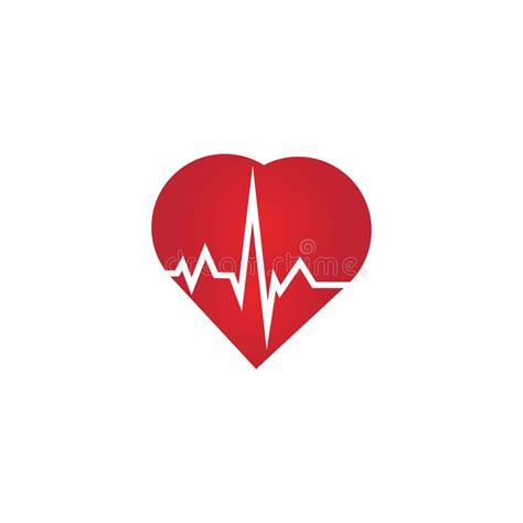 Heart Rate Icon Health Monitor Red Heart Rate Stock Vector