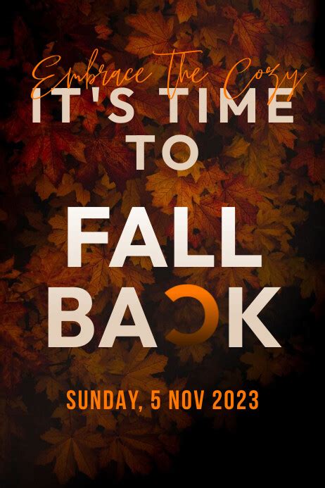 Daylight Savings Fall Back Poster Template Postermywall