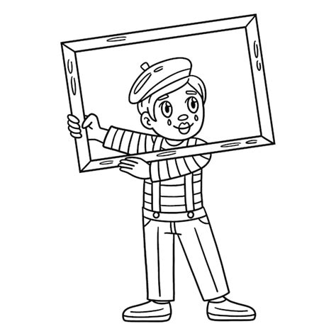 Premium Vector A Cute And Funny Coloring Page Of A Circus Mime