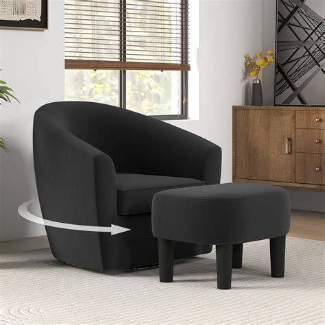 Amazon Bonzy Home Swivel Accent Chair With Ottoman Comfy Velvet