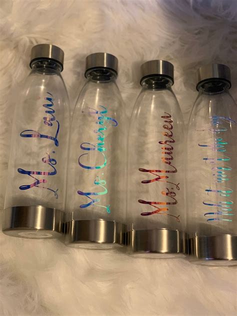 Clear Personalized Water Bottle Perfect Giftcustom Made Etsy