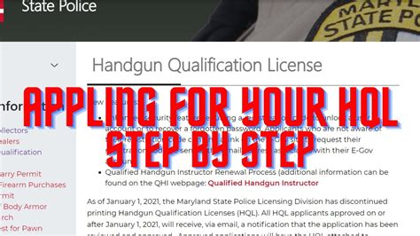 Applying For Your Md Hql Ptpgun