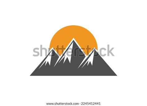 Mountain Peak Summit Logo Design Vector Stock Vector Royalty Free