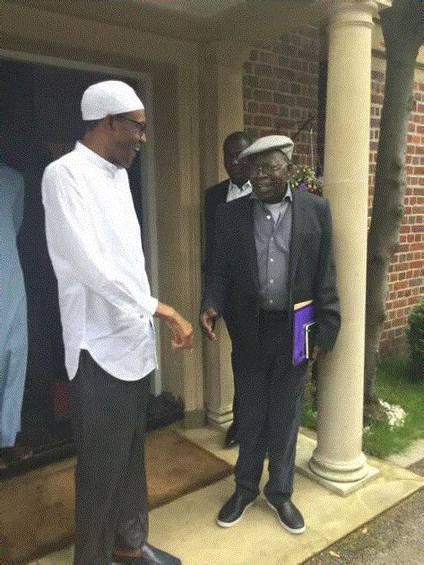 APC National Leader Bola Tinubu Meets President Buhari In London Today ...