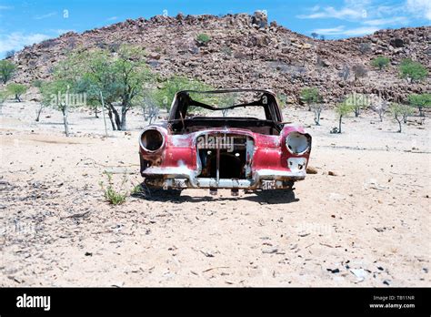 Wreck And Abandoned Car In Nairobi Kenya Africa Desert Stock Photo