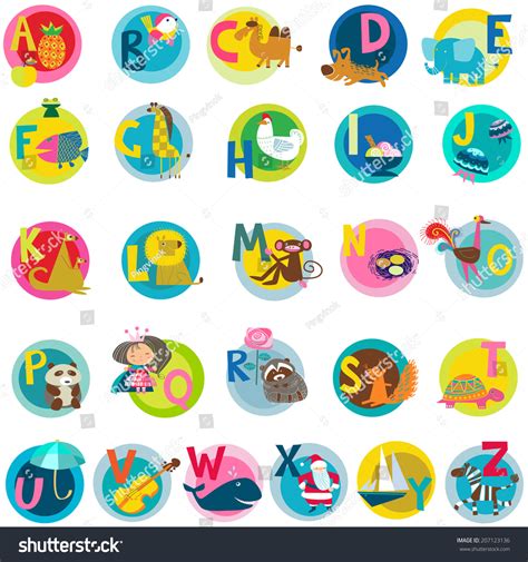 Childrens Alphabet Illustrations Vector Graphics Stock Vector Royalty