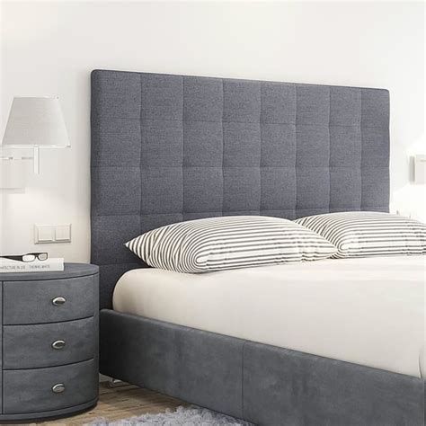 Sogno T Te De Lit Capitonn Es Tissu Gris Fonc Cdiscount Maison