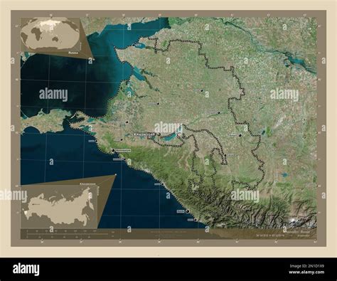 krasnodar territory  russia high resolution satellite map locations  names  major