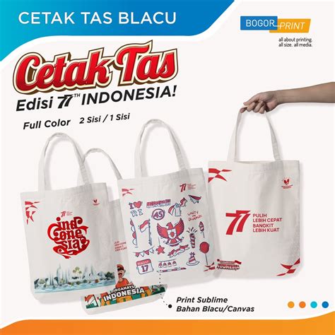 Jual Totebag Tas Blacu Spesial Kemerdekaan Hut Ri 77 Souvenir