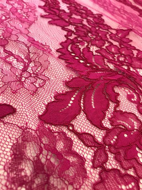 Fuchsia Pink Lace Fabric Guipure Lace Lace Fabric From