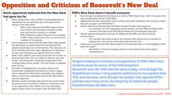 Opposition and Criticism of Roosevelt's New Deal by Geography Teacher