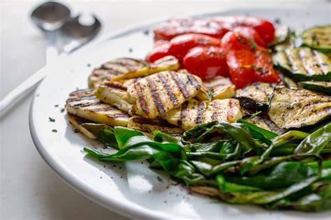 Grilled Halloumi And Vegetables Recipe Nyt Cooking