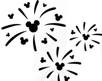 Silhouette Mickey Mouse Fireworks