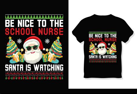 School Nurse Santa Christmas T Shirt Graphic By Academysmart00