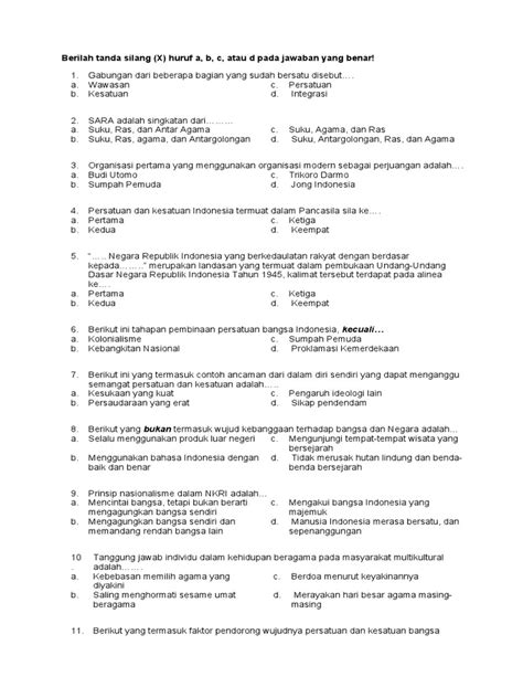 Soal Pat Ppkn Kelas 9 Pdf