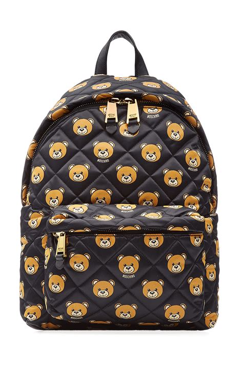 Moschino Quilted Teddy Bear Printed Backpack In Black Lyst