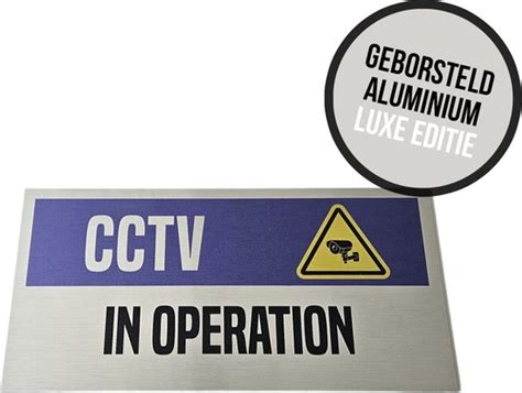 Pictogram Bord Geborsteld Aluminium Cctv In Operation X Cm