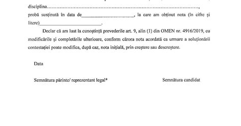 CONSORŢIUL MĂRŢIŞOR MODEL CERERE CONTESTATIE EVALUARE CLASA a VIII a