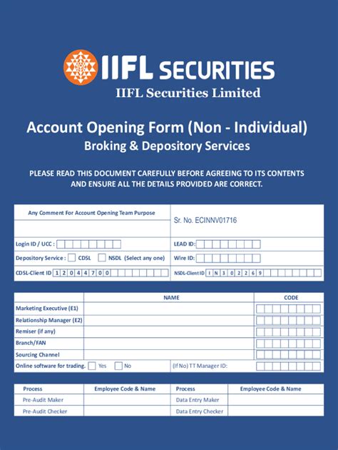 Fillable Online Iifl Account Opening Form No Fax Email Print