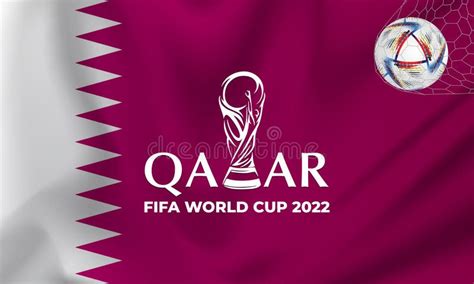 Qatar 2022 Fifa Wk Logo Ontwerp Redactionele Stock Afbeelding