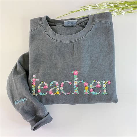 Custom Embroidered Shirt Teacher Etsy