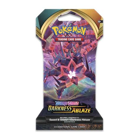 Pokémon TCG Sword Shield Darkness Ablaze Sleeved Booster Pack 10