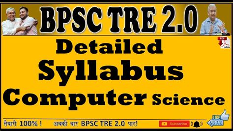 Detailed Syllabus Of Computer Sceince Bpsc Tre Free Online