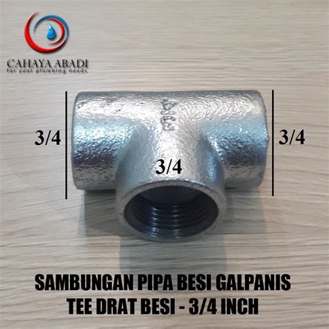 Jual Tee Besi Inch Sambungan Pipa Besi Galvanis Galunggung