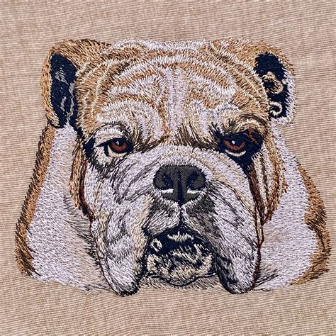 Embroidery Design: Bulldog Face Front 3 Sizes