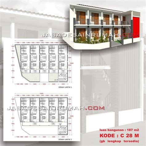 Desain Kos Kosan Rumah Petak Unit Minimalis Lantai Jasa Desain