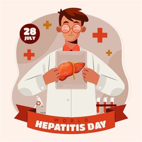 Ilustración plana para la conciencia del día mundial de la hepatitis