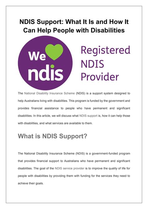 Ndis Support What It Is And How It Can Help People With Disabilities