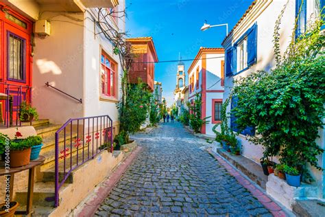 Bozcaada streets view. Bozcaada is populer tourist attraction in Aegean ...