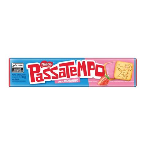 Biscoito Recheado Morango Nestlé Passatempo Pacote 130g BIG BOX 402