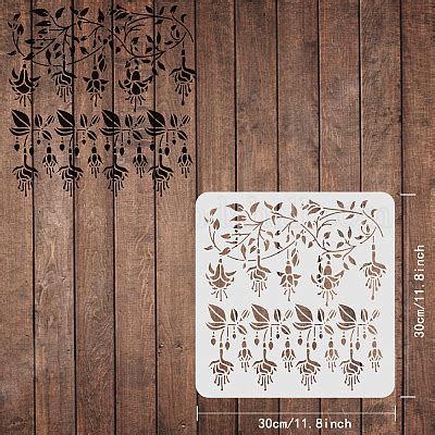 Wholesale FINGERINSPIRE Lantern Shaped Flower Pattern Stencil Template