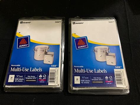 Lot Of Avery Removable Multi Use Labels Dia White Each Pack