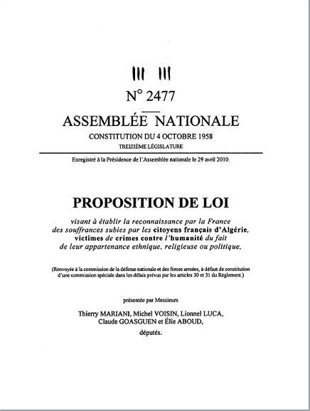 Proposition de loi N 2477 Comité de liaison CLAN R