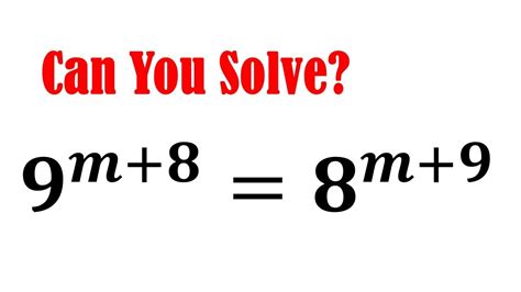 Challenging Olympiad Math Question M M Solving A Nice Equation