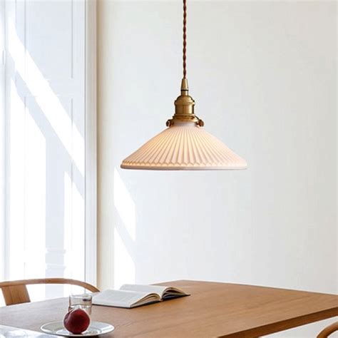 Modern Pleated Ceramic Pendant Light Simig Lightingpendant Light