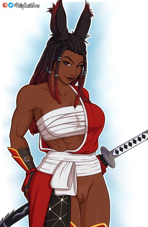 Final Fantasy Hentai Art Smiling At Viewer Ls Dark Skinned Female