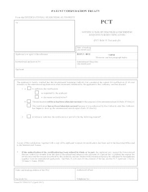 Fillable Online Form PCT ISA 217 WIPO Fax Email Print PdfFiller