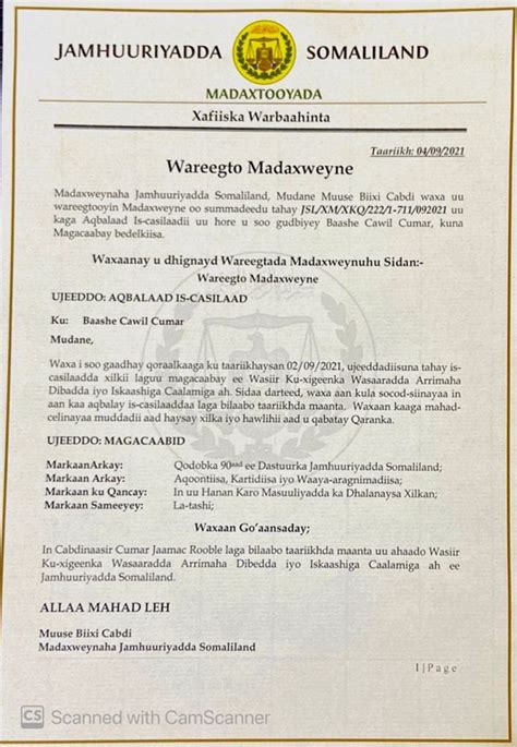 Wararka Maanta Sabti Sept Madaxweyne Biixi Oo Aqbalay