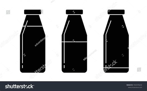 Milk Bottles Icon Set Vector Black Stock Vector Royalty Free 1992978233 Shutterstock