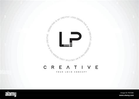 Lp L P Logo Design With Black And White Creative Icon Text Letter