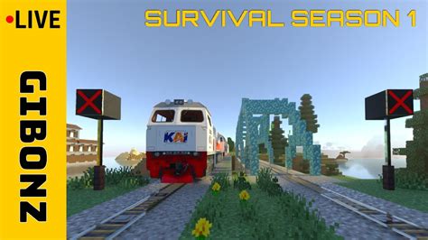 Membuat Stasiun Kereta Api Di Minecraft Gibonz Smp Season Youtube