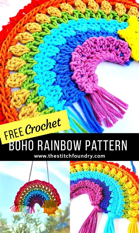 Crochet Rainbow FREE PATTERN Boho Rainbow Quick And Easy For Beginners