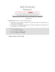 Hw Fa Solution Pdf Eecs Fall Homework Due Friday