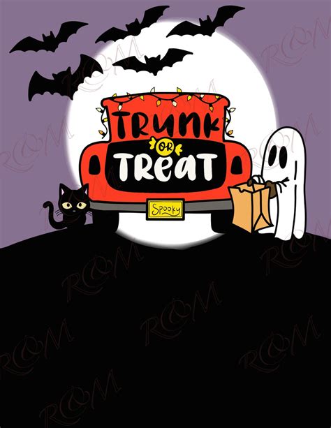 Blank Trunk Or Treat Event Flyer Instant Download Etsy