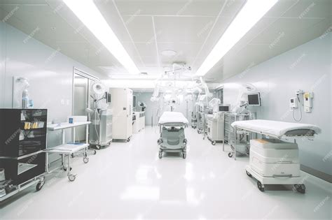 Premium AI Image | A hospital room with a large hospital bed and a ...